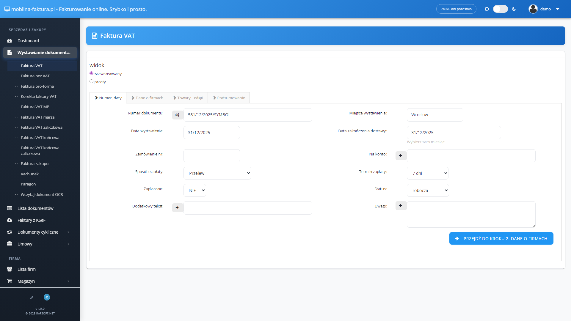 Wystawianie dokumentów